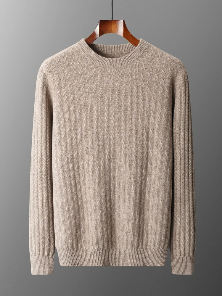 Мужской пуловер из 100% мериносовой шерсти осень-зима толстый теплый кашемировый