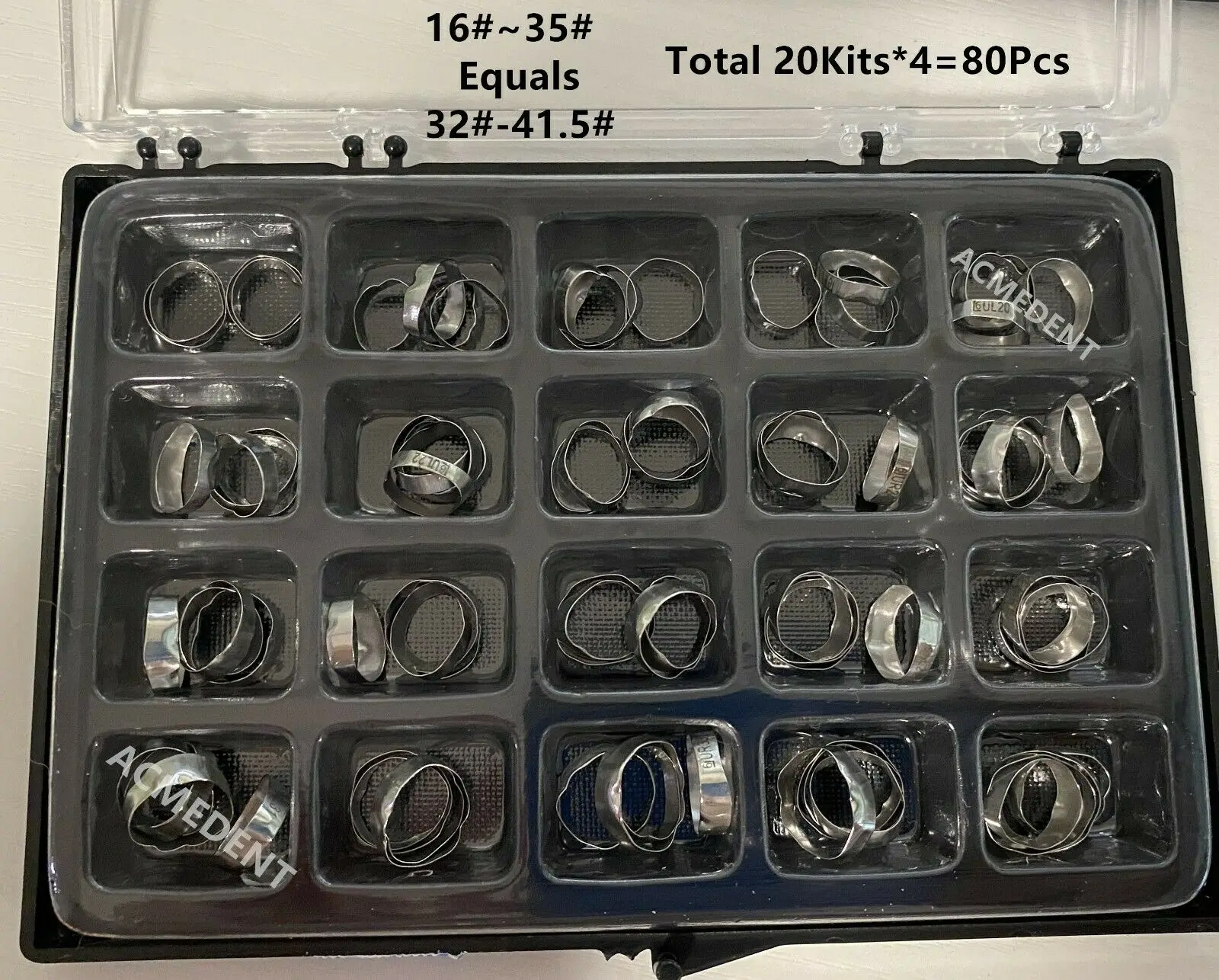

80Pcs Dental Orthodontic Bands Molar Plain Band 16-35 3M 32-41.5 Quick Adaptati