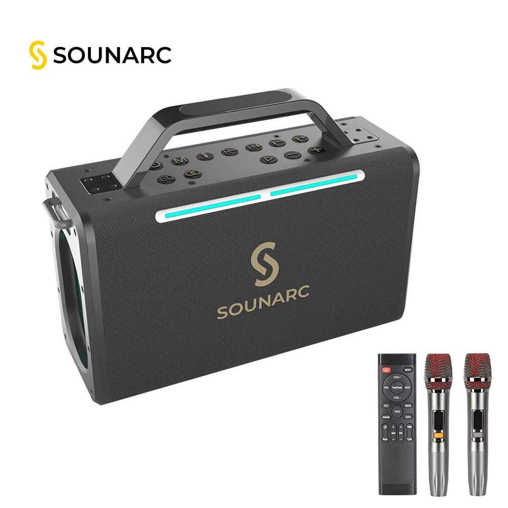 

SOUNARC K2 Karaoke Party Speaker 200W Stereo Sound, TWS Stereo Pairing, Recording, Sound Card, Monitoring, UX, U Disk, TF Card