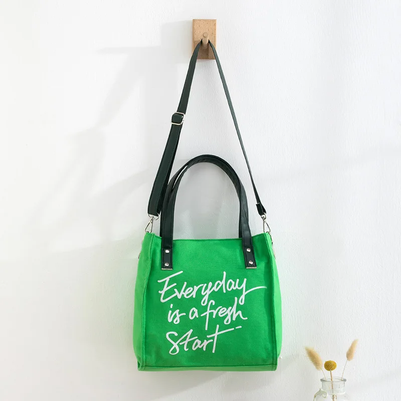 Large Capacity Women Canvas Tote Bag Solid Color Ladies Casual Handbag Shoulder Bag Large Capacity Cotton Reusable Shopping Bag