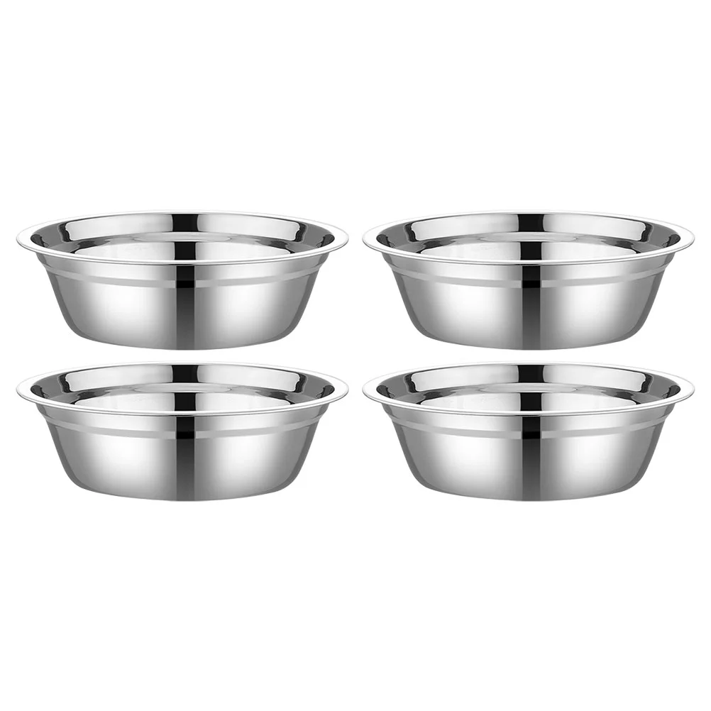 

4pcs Kitchen Mixing Bowl Egg Dough Mixing Bowl Salad Bowl Stainless Steel Bowl