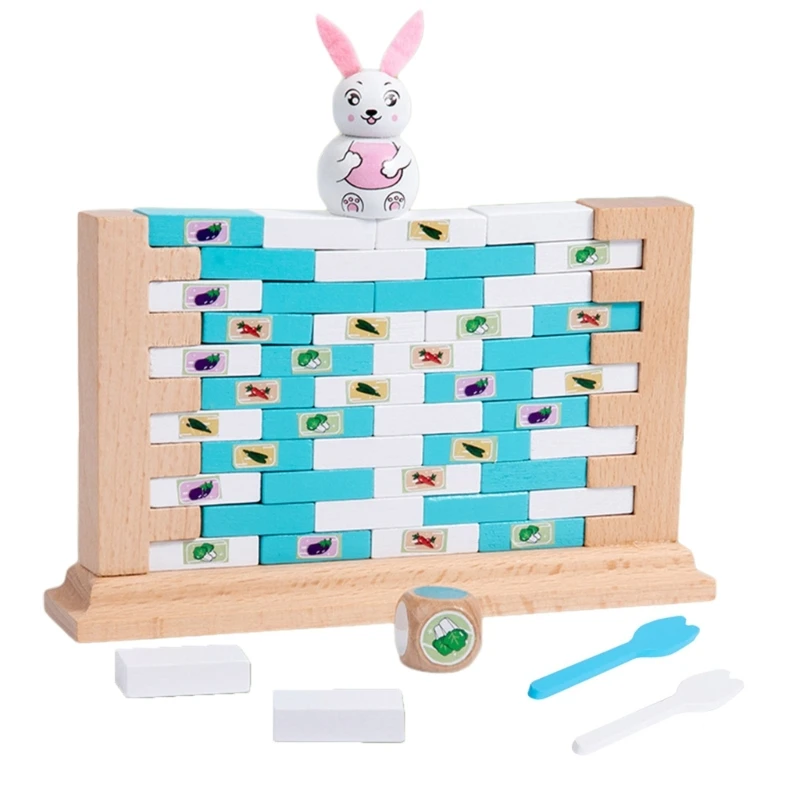 

Wooden Tower Toy Parent-Child Interaction Stacking Block Tumbling Toy
