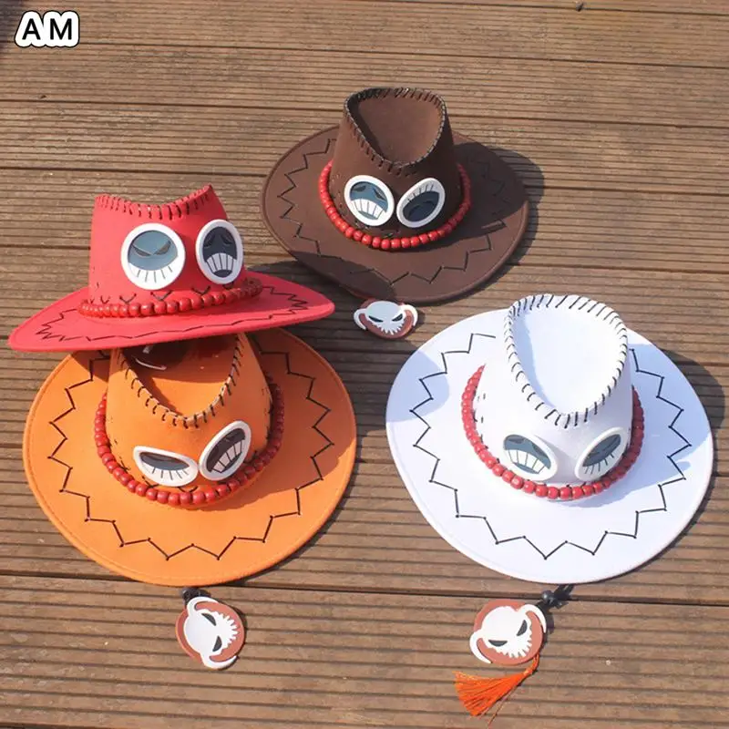 Anime One Pieces Portgas D Ace Cowboy Hat Luffy Hat Tony Chopper Plush Cosplay Cap Action Figure Cartoon Costume Accessorie Gift