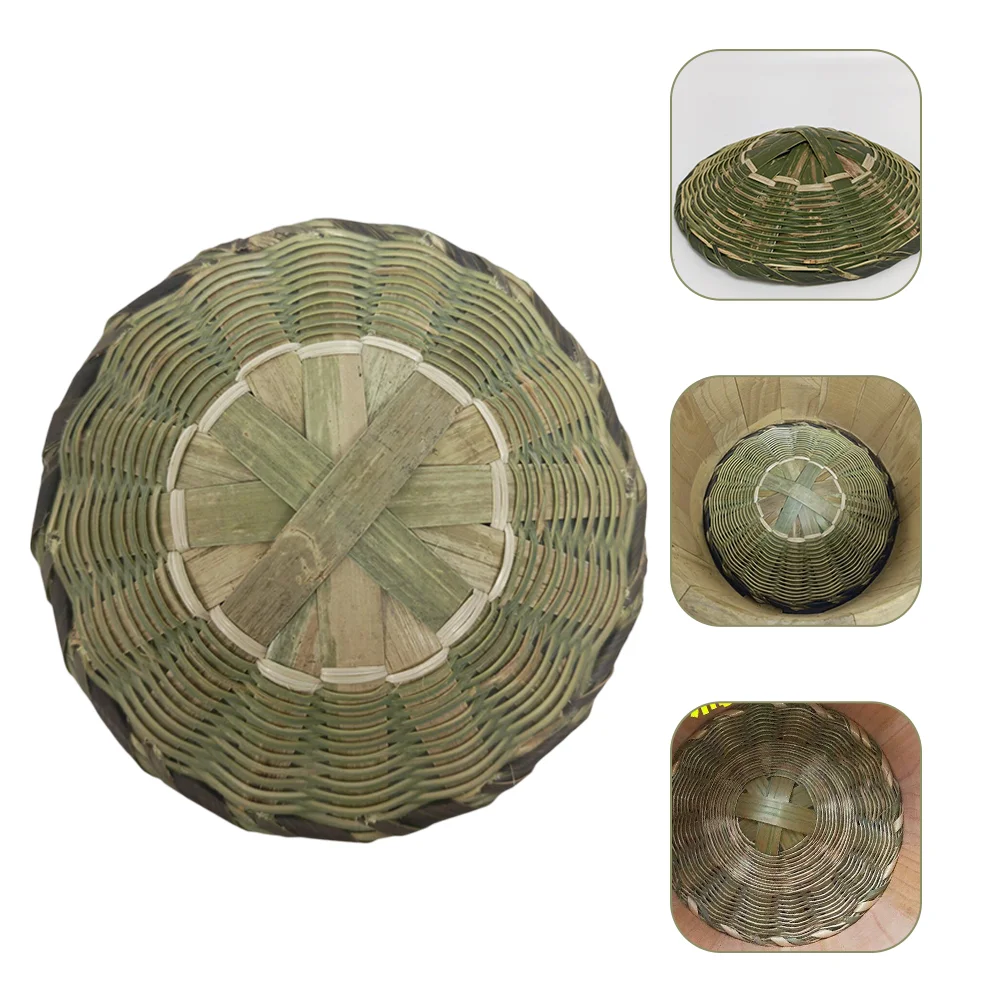 

Lid Rice Steamer Basket Bucket Wooden Wicker Pan Container Base Pot Cooker Sticky Bottom Cover Cooking Steamed Bowl Frying