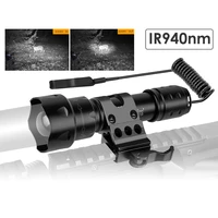 uniquefire t20 ir 940nm 38mm convex lens 13 modes flashlight infrared light night vision torch with dual control remote switch