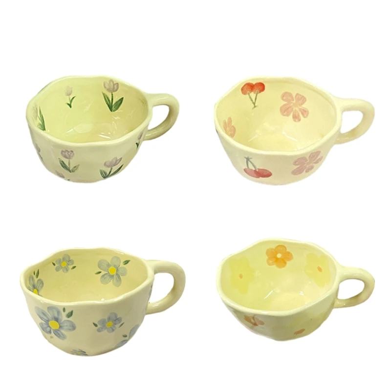 Нерегулярные цветочные кружки зажатые вручную чашки для питья подарок любителей