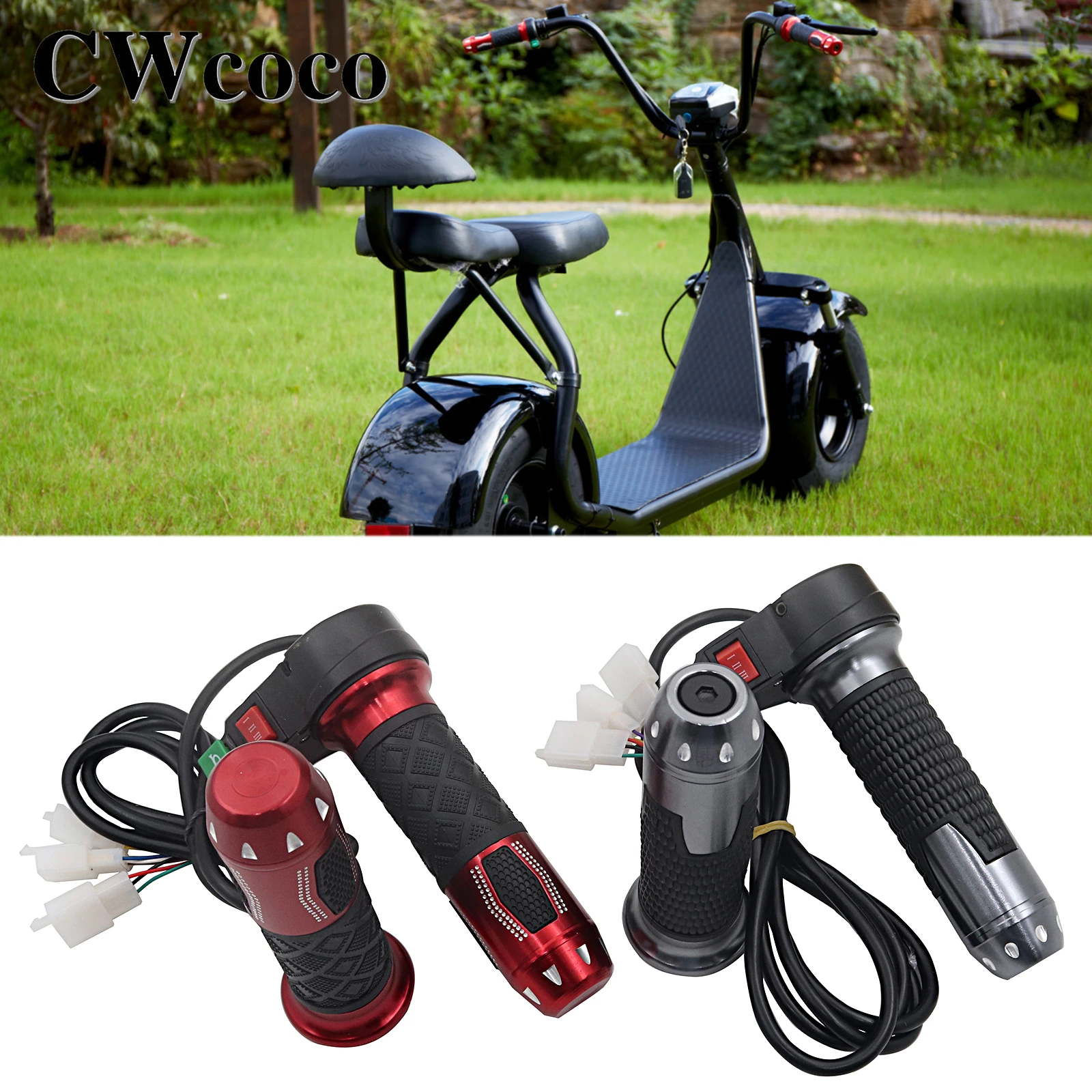 Three-speed Handlebar Electric Turn Handle Modified Accessories Variable Speed Horn For Harley Citycoco Electric Scooter