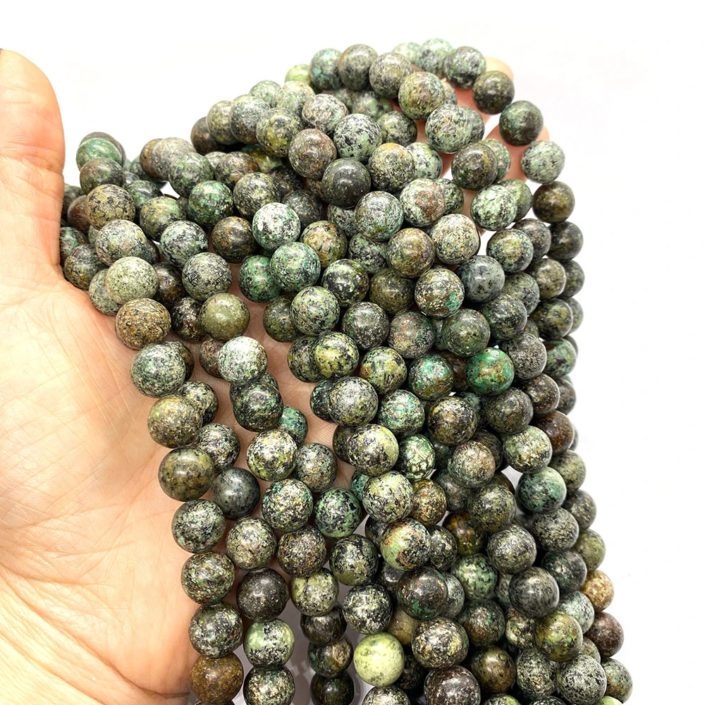 

African Pine Natural Stone Loose Spacer Beads for Jewelry Making DIY Necklace Bracelets Earrings Round Beaded Charms Accessories