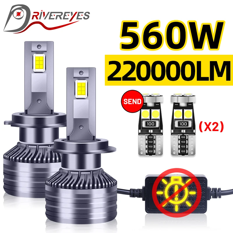 

6500K H4 H7 H11 LED K5C 220000LM 560W Canbus Led H1 9005 9006 HB3 HB4 9012 HIR2 H8 H9 5570 CSP Turbo Fog Light LED Lamps for Car