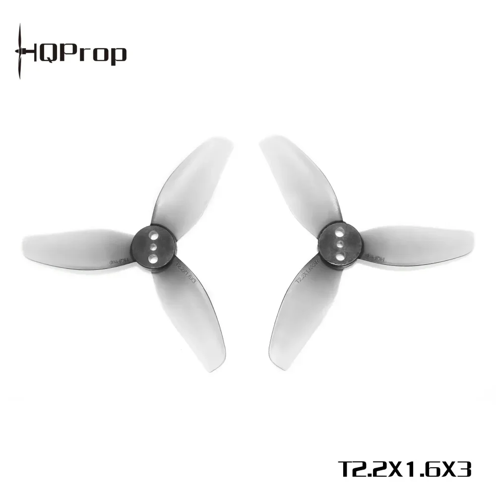 HQProp T2.2x1.6x3 серый пропеллер для ПК 12CW+12CCW гоночного дрона FPV - прочный легкий вес из