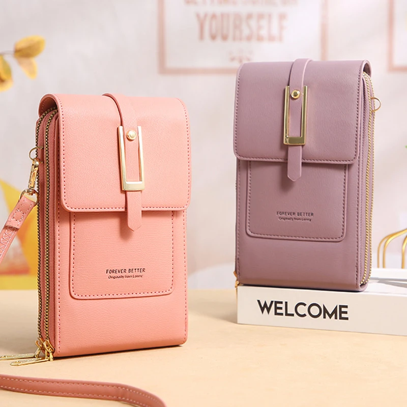Brand Designer Screen Touch Shoulder Bags Women PU Leather Phone Messenger Bags Ladies High Quality New Fashion Handbags Female