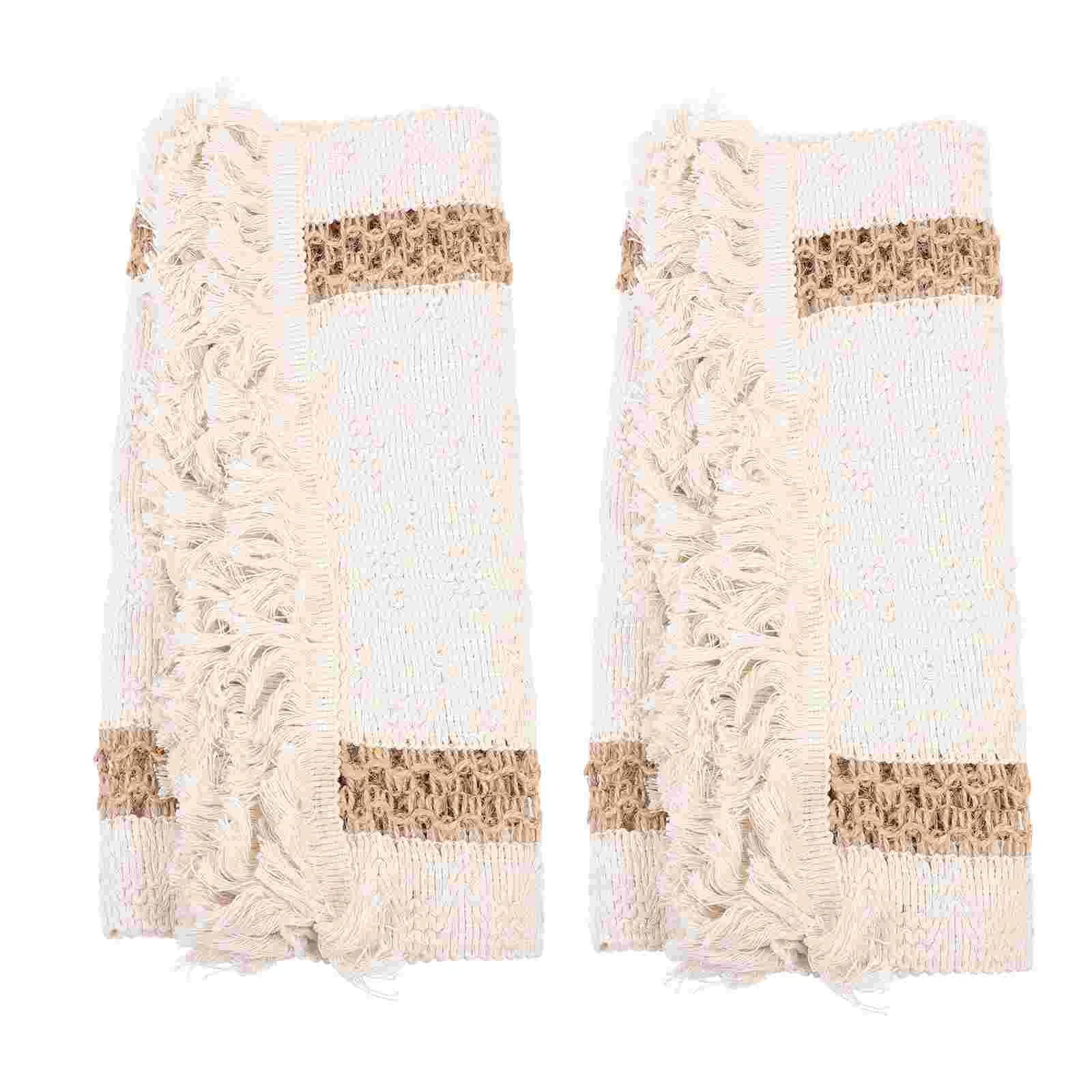 

2Pcs Woven Desktop Placemats Bohemia Style Place Mats Cotton and Linen Place Mats for Decoration Party Home