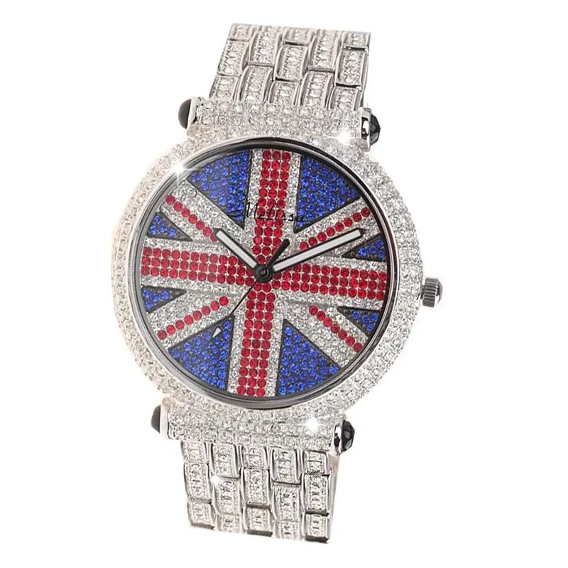 

Luxury New Marisa Women's Watch Genuine Full Diamond Fashion Trend Large Dial Starry Rhinestone Strap Men's Watch