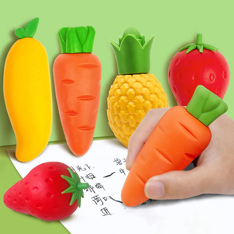 

Big Mac Fruit Creative Carrot Eraser Unique and Cute Stationery School Office Supplies Children Student Pencil Eraser Prize Gift
