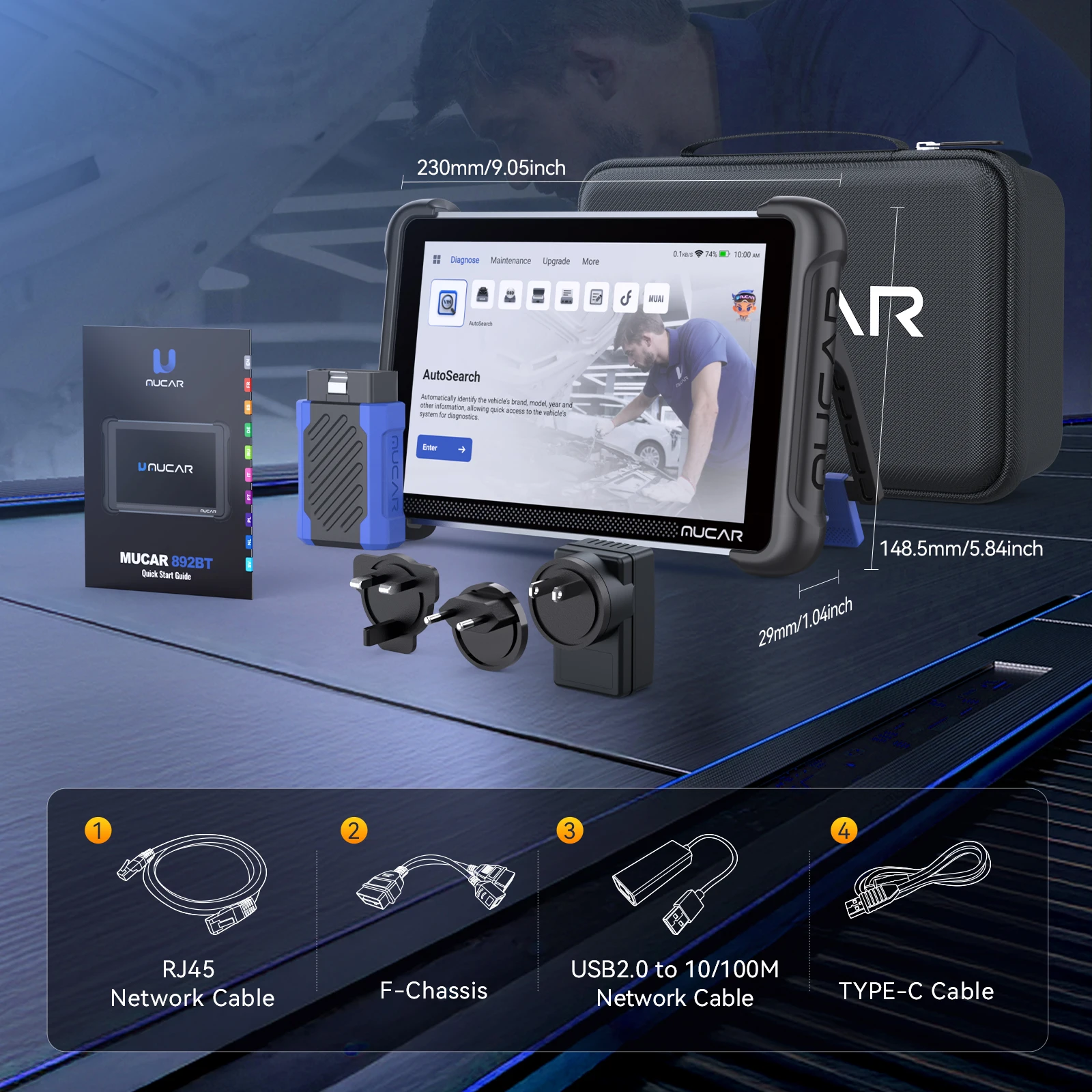 

Глобальная версия MUCAR 892BT OBD2 сканер пожизненное бесплатное обновление obd2 диагностический инструмент CAN FD/DOIP все системы 35 сбросов кодирования ЭБУ