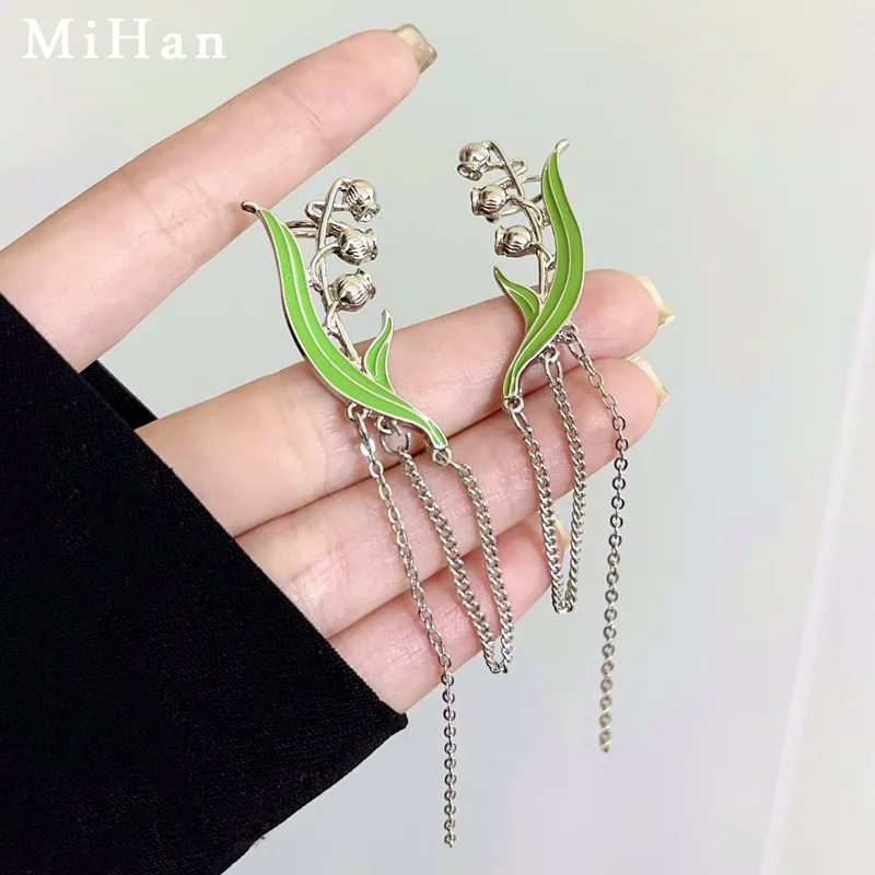 

Trendy Jewelry 925 Silver Needle Lily of the valley Enamle Earrings For Women 2023 Trend New Delicate Design Ear Accessories