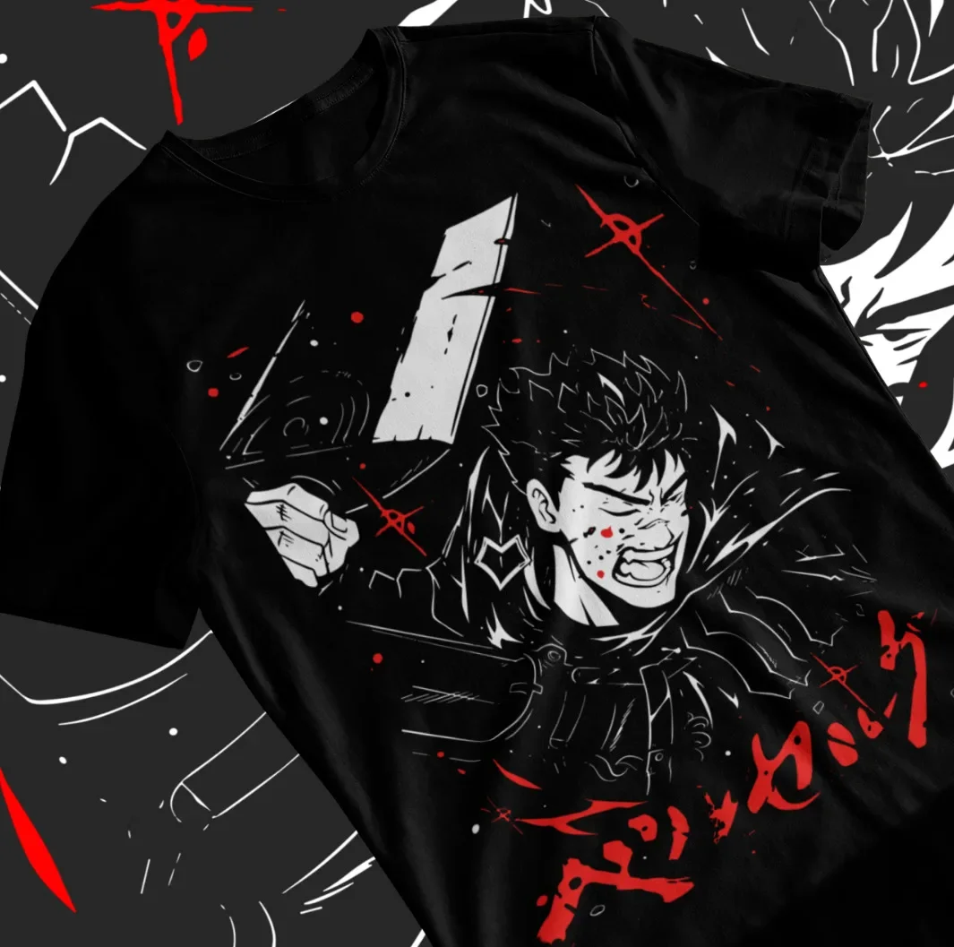 Футболка Berserk с рисунком манги аниме рубашка мягкая футболка
