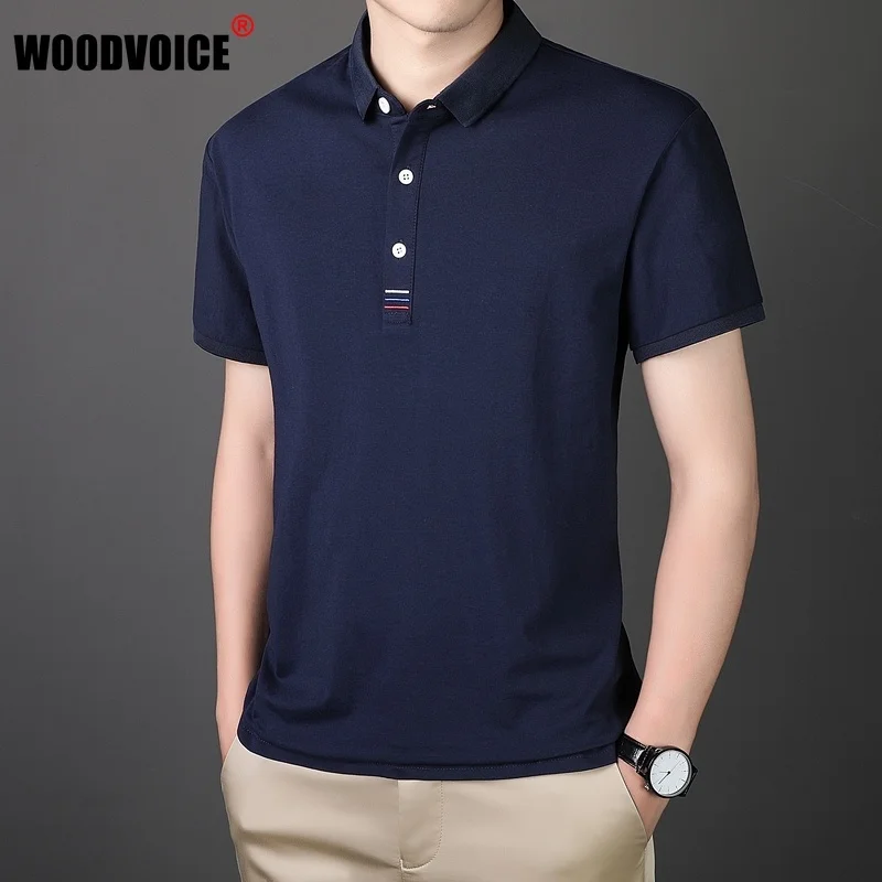 

Футболка-поло мужская с коротким рукавом, хлопок, с отложным воротником, рубашка-поло, трендовая одежда с вышивкой, лето