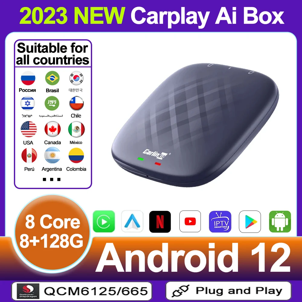 Android 12 CarPlay Mini Ai Box беспроводной авто для 4G LTE 5G WIFI GPS Bluetooth 5 0 Plug and Play