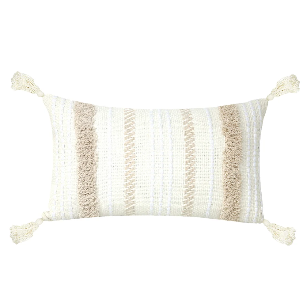 

Cotton Tassel Pillow Cover Sofa Decorative Pillowcase Durable Pillowcase for Home