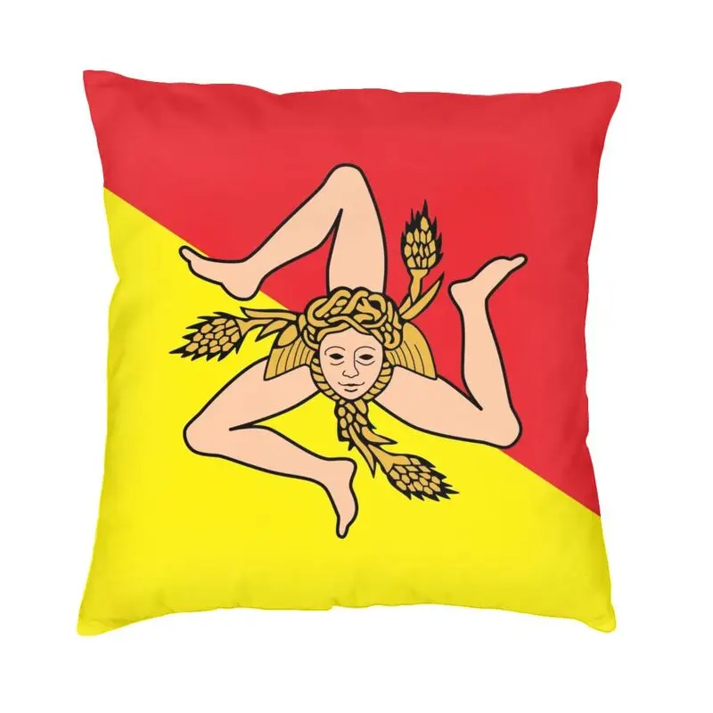 

Italian Island Sicily Flag Cushion Covers Sicilian Bandiera Pillow Case for Sofa Car Square Pillowcase Living Room Decoration