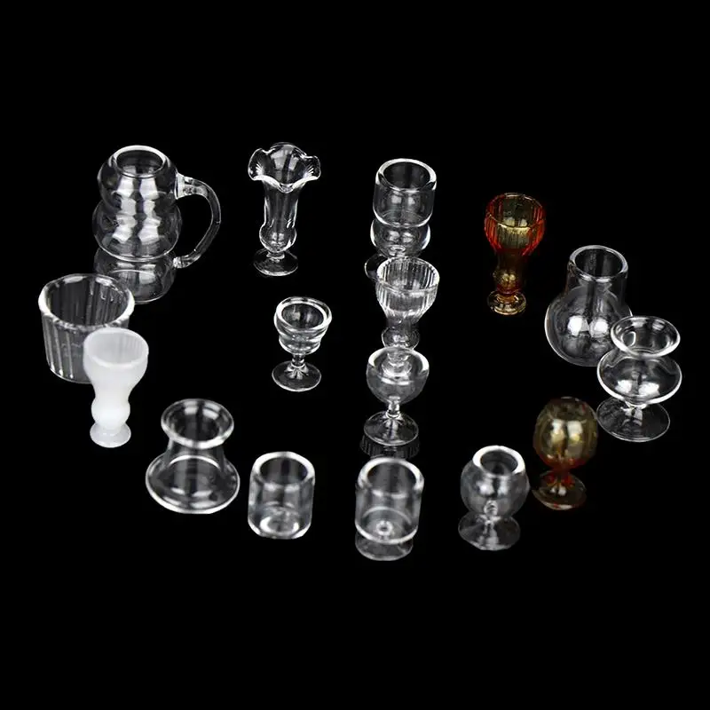 

1:12 миниатюрные чашки для кукольного домика семейная чашка для чая чашка для напитков прозрачная стеклянная чашка украшение для кукольного домика