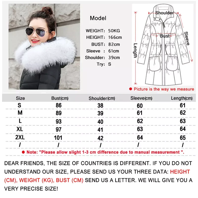 2022New Jacket Women Parkas for Coat Fashion Female Down Jacket With a Hood Large Faux Fur Collar Coat 2019 Autumn Outwear Ladie