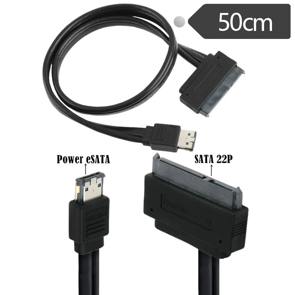 

Жесткий диск SATA 22P для питания ESATA USB кабель передачи данных два в одном поддерживает напряжение 12 В 5 в 0,5 м