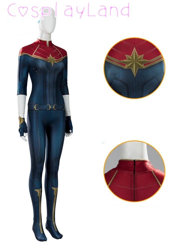 Женский костюм для косплея капитан Кэрол данверс героя супергероя Хэллоуина