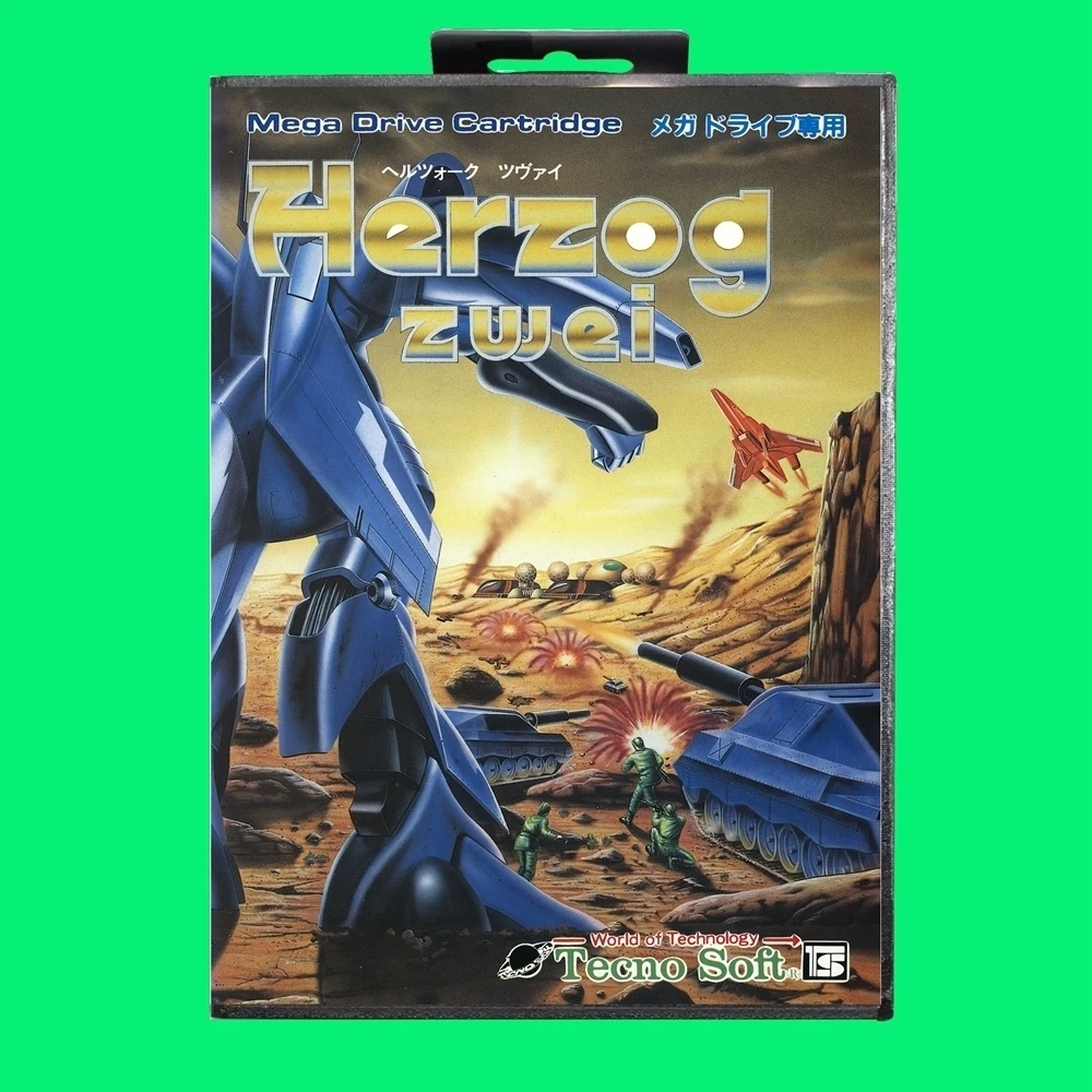 Игровой картридж Herzog Zwei 16-битная игровая карта MD с крышкой JP розничная коробка