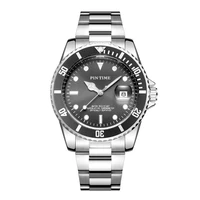pintime hot classic mens watch top brand luxury stainless steel quartz wristwatch sport waterpoof luminous calendar wristwatch