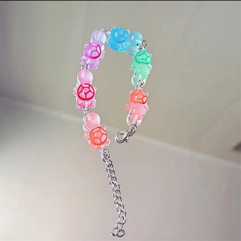 Мультяшный забавный светящийся браслет в виде черепахи многоцветный темноте