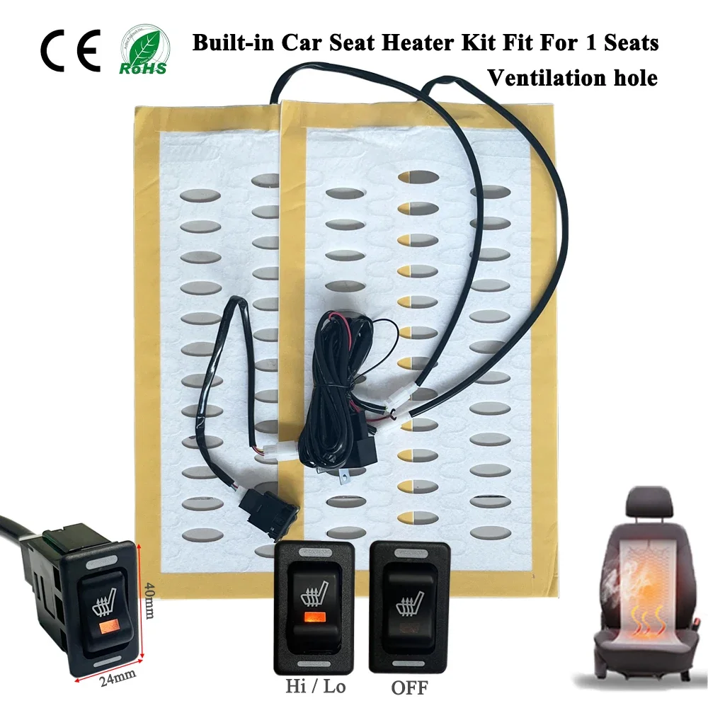 

Универсальный встроенный комплект обогрева автомобильных сидений 12 В с 2-уровневым переключателем Hi/Lo и легкосплавными проводами мощностью 25 Вт с вентиляционным отверстием