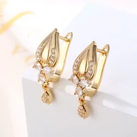 grier new arrival summer tulip female carbic zircon long earrings color jewelry wedding active dangle style gifts for women