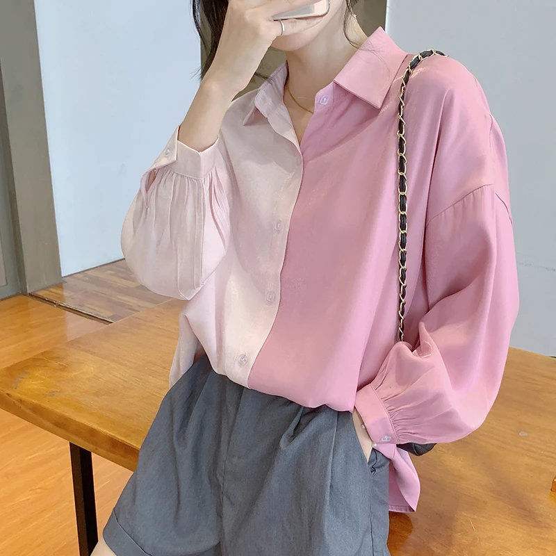 

Женская рубашка с длинным рукавом, свободная блузка с длинным рукавом, модель 680D, 2022