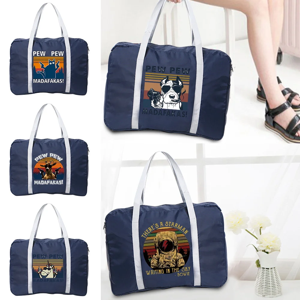 

Luggage Travel Bags 2023 Pew Series Print Nylon Unisex Foldable Large Capacity Bag Women New WaterProof Handbags Men Travel Bags