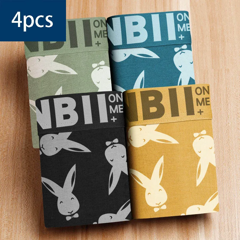 4pcs/lot Men's Pure 100% Cotton Underwear Graphene Inner crotch Moisture Absorbent Soft Elastic Waistband Male Panties Boxer