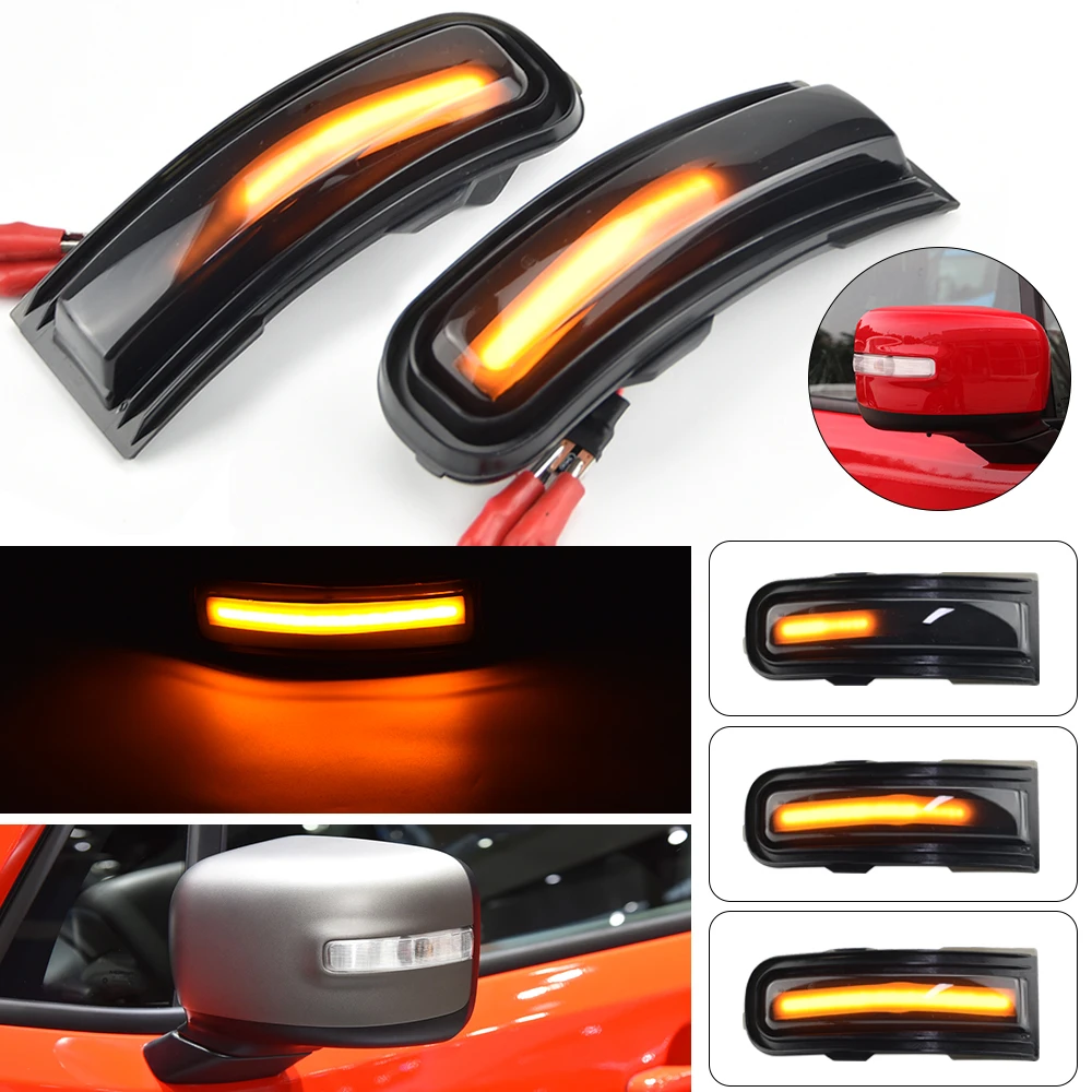 Amber Full LED Strip Sequential Flash Side View Mirror Turn Signal Blinker Light Assembly For 2015-2022 Jeep Renegade