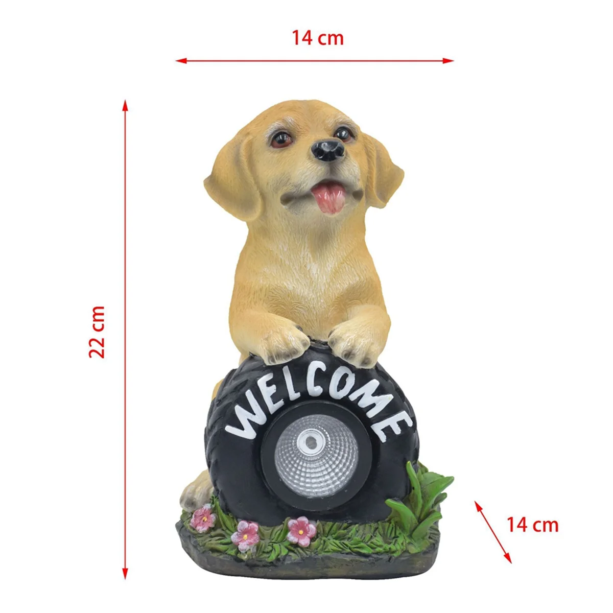 Солнечная садовая статуя собаки приветственный знак со светодиодной подсветкой