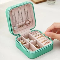 fresh and simple earrings rings necklaces jewelry boxes creative portable jewelry storage boxes makeup mirrors
