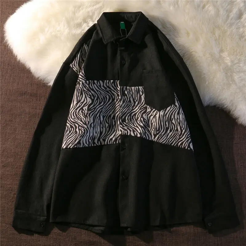 Женские рубашки черная Весенняя стильная уличная одежда для колледжа осенняя