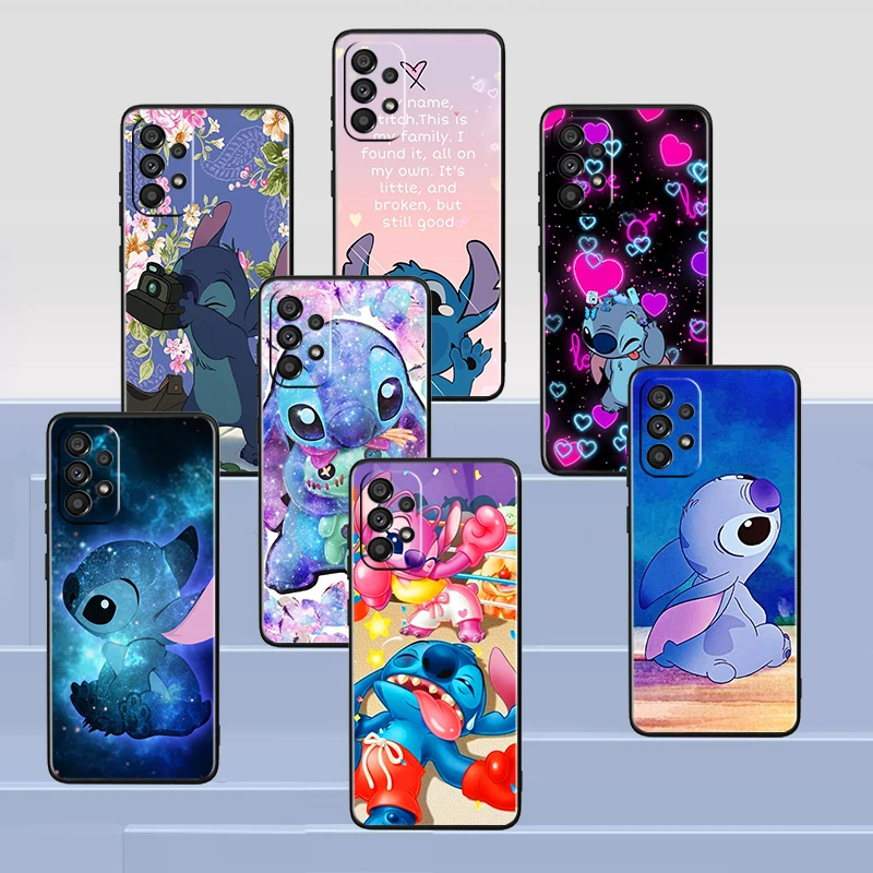 

Cartoon Animation Lilo Stitch For Samsung A53 A52 A54 A13 A12 A32 A71 A33 A73 A72 A51 A21S A04 A03 5G Black Phone Case Cover