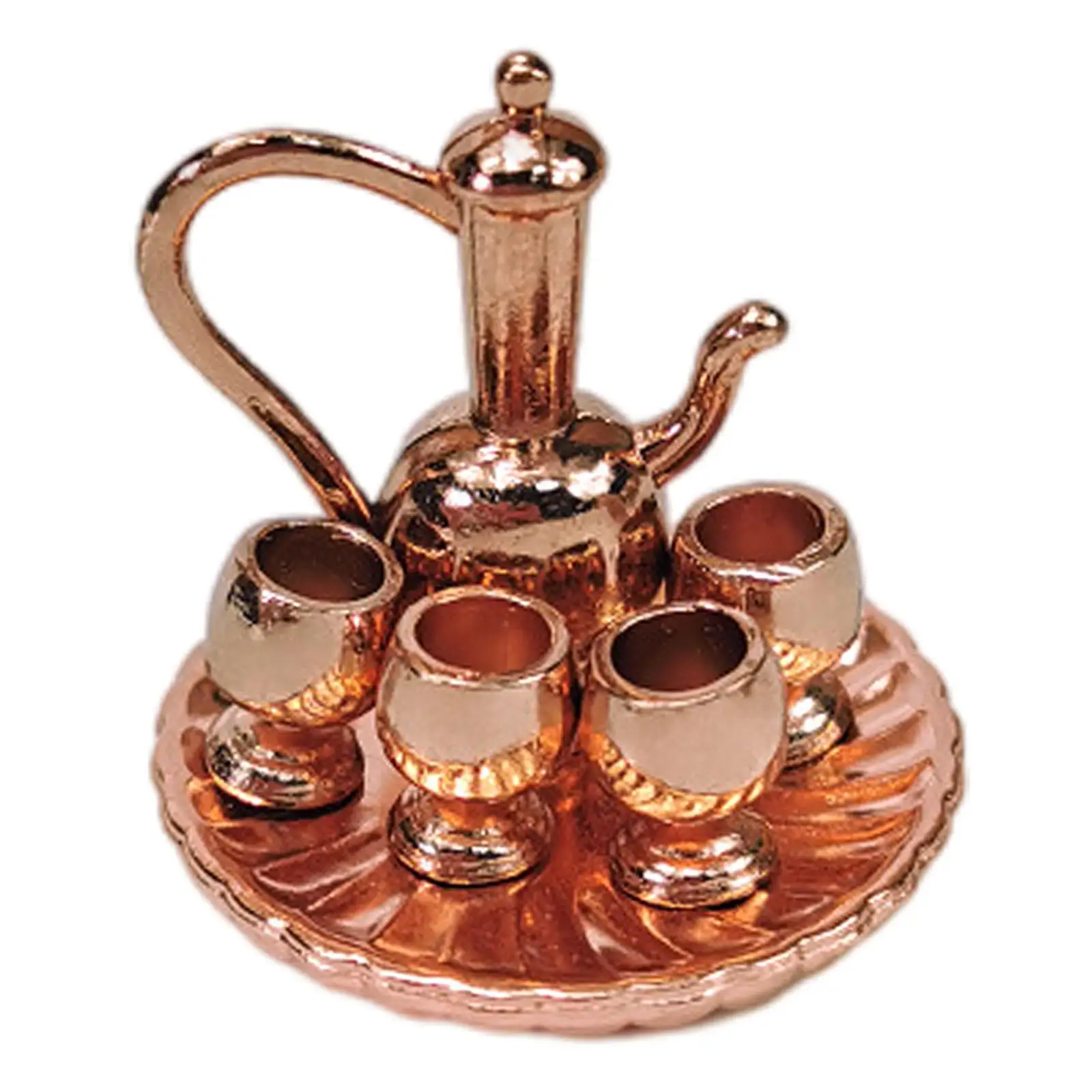 

Tea Party Toy Set 1/12 Mini Teapot for Room Boxes House Models Boys Girls