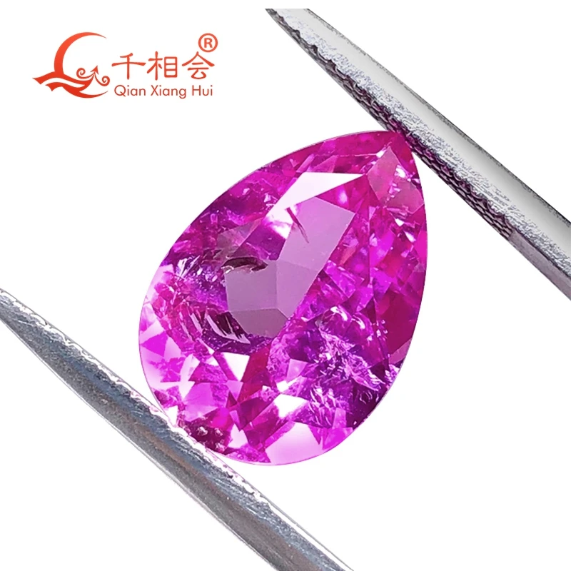 Розово-розовый/морганит розового цвета в форме груши созданный лаборатории