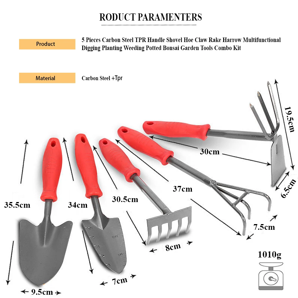 Фото Jincraftsman®-5 шт. лопата, лопата, когти, грабли, многофункциональная резьба, посадка, Weeding горшечные бонсай садовые инструменты, комбинированный ... №2