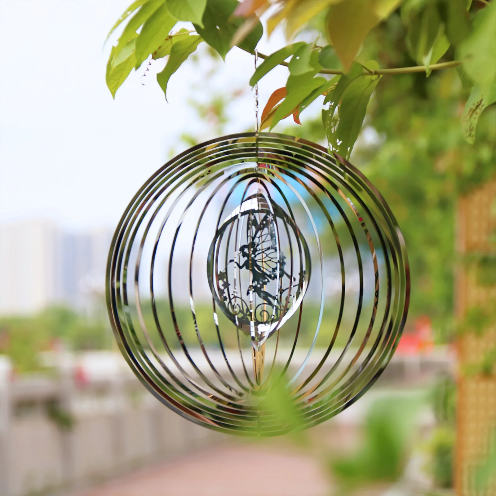 

Rotating Wind Chimes Ornaments Windchime Color Pendants New Style Beautiful Stainless Steel Craft Home Garden Decoration