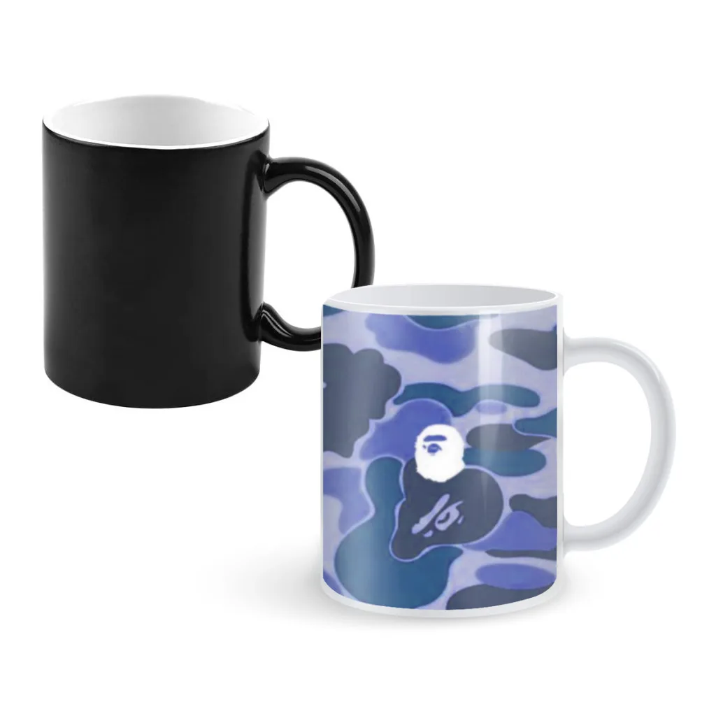 

Camouflage Camouflage Shark Pattern Thermochromic Ceramic Tea Cup Coffee Mug Children's Birthday Gift