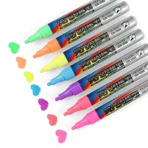 GuangNa 7pc/set Colors Highlighter Stationery Plumones Acrylic Markers Rotuladores Permanentes Graffiti Markers for Metal Tire