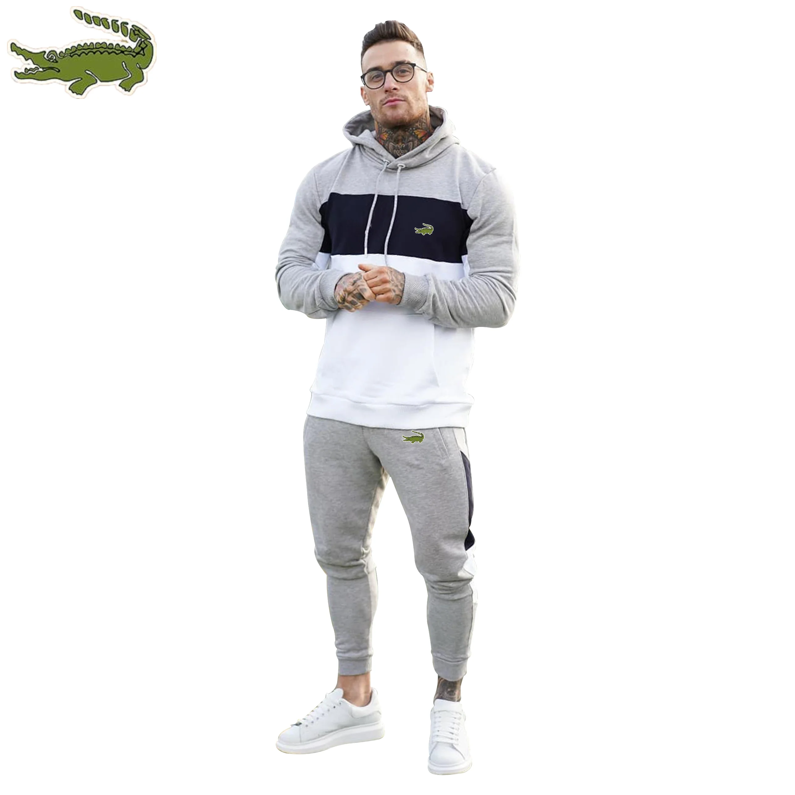 

Новинка 2023, мужской весенне-осенний комплект CARTELO, лоскутный пуловер с капюшоном и брюки, повседневная спортивная одежда, мужская спортивная одежда, спортивная одежда