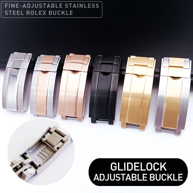 

Watch Band Glidelock Clasp For Rolex DAYTONA SUBMARINER GMT Yacht-Master Watch Accessories Steel Fine-tuning Pull Button Buckle